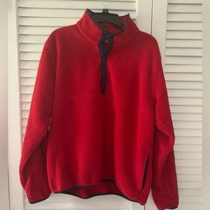 Vintage 80s/90s LL BEAN - Red 3/4 Snap Pullover